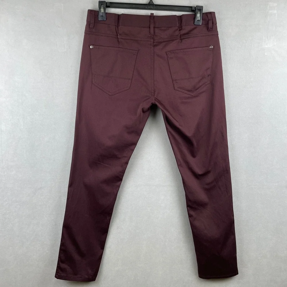 Zara Man Basic Collection Burgundy Slim Five Pocket Pants Mens USA 34 Euro Sleek